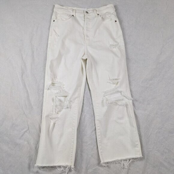 Cello Ripped Distressed Straight High Rise Jeans Pants Size 9 Women - Picture 1 of 8